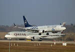 KLM, Boeing B 737-9K2, PH-BXO, Qatar Airways, Boeing B 787-9 Dreamliner, A7-BHI, BER, 03.03.2024