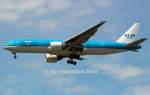 KLM B777-200 PH-BQN arrives @ Amsterdam-Schiphol from a destination in south america. Seen here on short final rwy 18C. 28.4.14