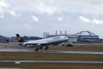 Nach einem aufenthalt bei Lufthansa Technik verlsst der Airbus A340-300 D-AIGV Dinslaken Hamburg am 14.03.10