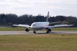 Der Airbus A300-600 Bottrop D-AIAT nach der Landung in Hamburg Fuhlsbttel am 30.03.09