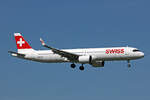 SWISS International Air Lines, HB-JPC, Airbus A321-271NX, msn: 11298,  Brissago , 11.August 2023, ZRH Zürich, Switzerland.