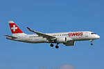 SWISS International Air Lines, HB-JCN, Bombardier CS-300, msn: 55032, 25.November 2023, ZRH Zürich, Switzerland.