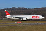 SWISS International Air Lines, HB-JNI, Boeing B777-3DEER, msn: 62754/1540, 14.Januar 2024, ZRH Zürich, Switzerland.