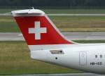 Swiss European Airlines, HB-IXO  Brisen - 2404 m , BAe 146-300/Avro RJ-100 (Seitenleitwerk/Tail), 20.06.2011, DUS-EDDL, Dsseldorf, Germany     