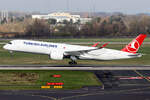 Turkish Airlines Airbus A350-941 TC-LGN beim Start in Düsseldorf 9.3.2024