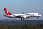 Turkish Airlines, Boeing B737-8F2, TC-JFL, Köln-Bonn (CGN), aus Istanbul-Sabiha Gökcen (SAW) kommend.
