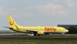 TUIFly Boeing 737-8K5 (D-AHFX) startet am 24.04.14 in Frankfurt