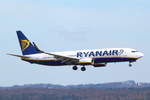 Ryanair, Boeing B737-8AS(WL), EI-ENH. Aus Marrakesch (RAK) kommend im Endanflug auf Rwy 14L in Köln-Bonn (CGN/EDDK) am 30.03.2018. 