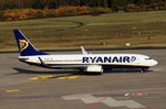 Ryanair, EI-ENX, Boeing B737-8AS, Köln-Bonn (CGN/EDDK), rollt zum Start nach Kopenhagen (CPH). Aufnahmedatum: 29.10.2016

