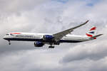 British Airways, G-XWBN, Airbus A350-1041, msn: 609, 03.Juli 2023, LHR London Heathrow, United Kingdom.