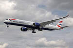 British Airways, G-XWBN, Airbus A350-1041, msn: 609, 06.Juli 2023, LHR London Heathrow, United Kingdom.