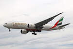 Emirates Sky Cargo, A6-EFL, Boeing B777-F1H, msn: 42230/1138, 08.Juli 2023, LHR London Heathrow, United Kingdom.
