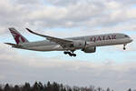 Qatar Airways, A7-ALH, Airbus A350-941, msn: 012, 15.Januar 2024, ZRH Zürich, Switzerland.