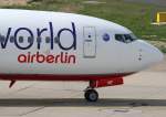 Air Berlin, D-ABMF, Boeing, 737-800 wl (Bug/Nose ~ oneworld-Sticker), 02.04.2014, DUS-EDDL, Dsseldorf, Germany