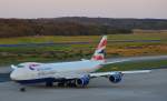 Boeing 747 der British Airways World Cargo rollt auf dem Flughafen Kln/Bonn zur Startposition.