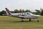 Private Cessna 340A, OE-FOX, Flugplatz Bienenfarm, 01.07.2023