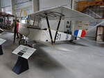 Nieuport 11 Doppeldecker, Hersteller Societé Anonyme des Établissements Nieuport, Erstflug 1915, 80-PS-Gnôme-Umlaufmotor, Kennung 14-DD, Luftfahrtmuseum Wernigerode (23.03.2024)