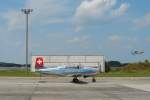 2013-08-10 Zu den 10. Bautzener Flugtagen waren die P3-Flyers aus der Schweiz zu Gast. Landung von HB-RBP nach der Kunstflugvorfhrung.

