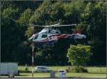 LX-HMD  Der Hubschrauber der Luxembourg Air Rescue hebt am spten Nachmittag vom Flugplatz Trier-Fhren ab.