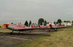 Kunstflugsatffel Aero Gera, Zlin 226 Trener D-EWIA und Zlin 526AFS Akrobat D-EWQC und D-EWQL am 27.06.2015 auf dem Flugplatz Strausberg