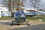 Bell 47G-2 Oldtimer Heli, ehemals PA-119 der Heeresflieger, in Bad Honnef 08.02.2018