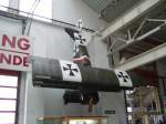 Ein altes deutsches Militrflugzeug am 19.02.11 in Technik Museum Speyer. Es ist eine Fokker DR 1