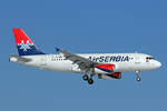 Air Serbia, YU-APC, Airbus A319-131, msn: 2621,  Novak Djokovic , 13.Februar 2021, ZRH Zürich, Switzerland.