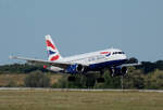 British Airways, Airbus A 319-131, G-EUPP, BER, 02.09.2022