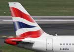 British Airways, G-EUPM, Airbus, A 319-100 (Seitenleitwerk/Tail), 02.04.2014, DUS-EDDL, Dsseldorf, Germany 