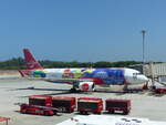 Air Asia, Airbus A 320-216 (WL), HS-BBR, Phuket Airport (HKT/VTSP), 23.3.2024