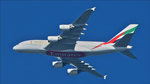 . A6-EOA Airbus A380-861 der Emirates Airlines, fliegt bei einer Schiffsfahrt auf dem Ijselmeer über mich hinweg.  27.09.2016