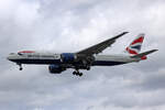 British Airways, G-VIIY, Boeing B777-236ER, msn: 29967/251, 03.Juli 2023, LHR London Heathrow, United Kingdom.