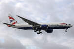 British Airways, G-VIIF, Boeing B777-236ER, msn: 27488/61, 05.Juli 2023, LHR London Heathrow, United Kingdom.