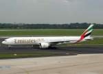 Emirates , A6-EBV, Boeing 777-300 ER, 28.07.2011, DUS-EDDL, Dsseldorf, Germany     