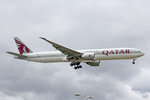 Qatar Airways, A7-BAK, Boeing 777-3DZER, 01.Juli 2016, LHR London Heathrow, United Kingdom.
