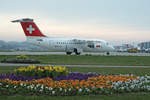 SWISS European Airlines, HB-IXG, BAe Avro RJ85, msn: E2231, 09.April 2004, ZRH Zürich, Switzerland.