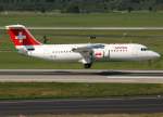 Swiss European Air Lines, HB-IXO, BAe 146-300 / Avro RJ-100 (Brisen-2404m), 2008.09.26, DUS, Dsseldorf, Germany
