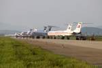 Fast die gesamte Air Koryo Flotte am Heimatflughafen FNJ / ZKPY / Pyongyang am 30.08.2014