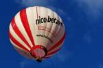 . (LX-BBN)  Dieser Heiluftballon von  nico betzen , fuhr am Abend des 21.08.2014 nahe Diekirch ber uns hinweg. Gebaut von Schroeder Fire Ballons GmbH, Bau Nr 1498, Typ G45/24. (Jeanny)