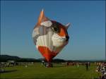 . (D-OYPS) Bei der Mosel Ballon Fiesta am 21.08.10 in Trier-Fhren werden noch die letzten Kontrollen durchgefrt und gleich wird der Fuchs abheben.