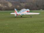 Eine Technoavia SP 91 mit den Kunstflieger Thomas Neudel der gerade eine sau gute Flugshow vorgetragen hatte auf den Flugplatz Sinsheim bei der Fazination Modellbau am 15.03.08