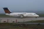 Eurowings BAe 146-200 D-AEWF im morgentlichen Nebel am 27.09.2008 auf ...