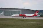 stuttgart-str Eine De Havilland Canada DHC 8 der AIR BERLIN mit der Kennung D-ABQF aufgenommen am 30.05.09 am Flughafen Stuttgart.