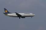 Lufthansa Eine Boeing B737 von der Lufthansa mit der Kennung D-ABEB (Taufname Xanten) aufgenommen am 04.04.09 am Z�richer Flughafen.