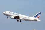 A319 Air France A 319-111 F-GRHM beim Start in Berlin-Tegel am 14.06.2009