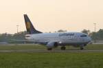 Lufthansa Flughafen Hannover. Start der Lufthansamaschine vom Typ Boeing 737-500 Landau