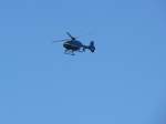 EC 135 Zuf�llig kam mir der Polizeihubschrauber D-HVBV bei Trebnitz (Land Brandenburg) vor die Linse. Er wird gemeinsam von der Berliner Polizei und der Bundespolizei genutzt. 18.5.2007