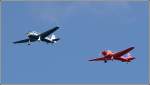 Klemm D-EKEK und D-ECAH bei einem Formationsflug am 17.05.2007 w�hrend des Flugtages auf dem Flugplatz Uelzen. Beide Maschinen sind vom Typ Klemm 107.