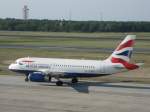Airbus A319-100 der British Airways beim Taxiing in Berlin-Tegel
Gleich hebt ...