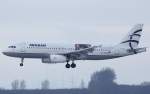 A320 SX-DVU (Airbus A320-232) im Endanflug auf DUS am 06.01.2010.